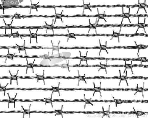 Image of Lines of barbed wire