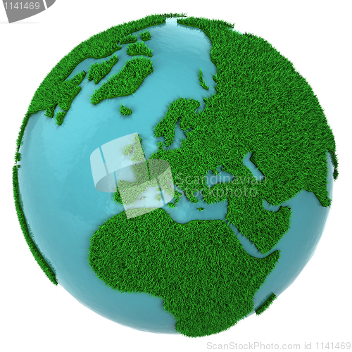 Image of Globe of grass and water, Europe part