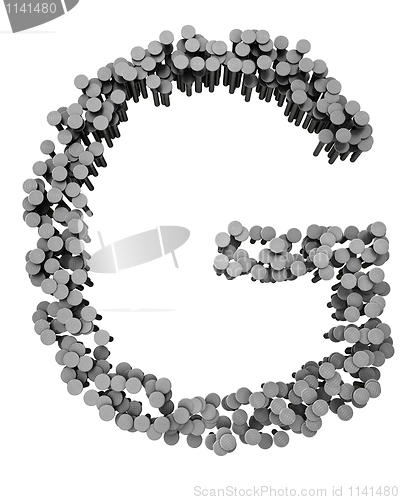 Image of Alphabet made from hammered nails, letter G