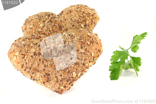 Image of wholemeal heart rolls