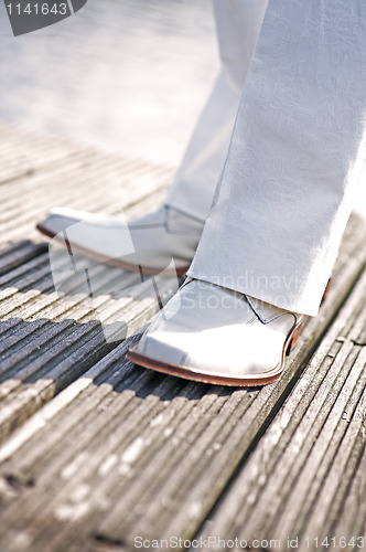 Image of White wedding shoes