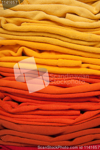 Image of Red and yellow clothes background