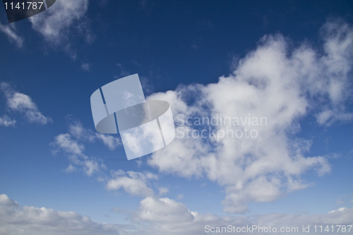 Image of Beautiful blue sky and white clouds 