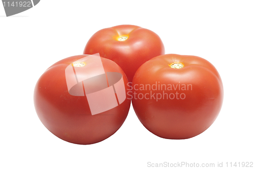 Image of Three tomatoes isolated