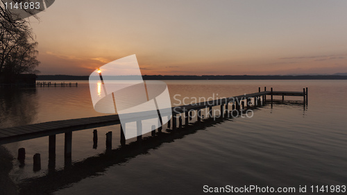 Image of sunset at lake Starnberg