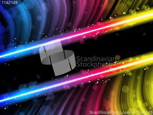 Image of Disco Abstract Colorful Waves on Black Background