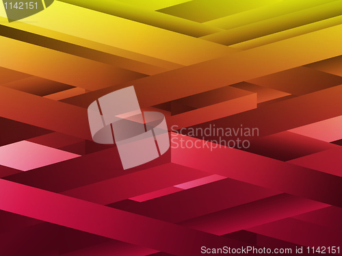 Image of Red and Yellow abstract geometric lines background.