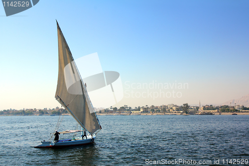 Image of sailboat sailing on the river