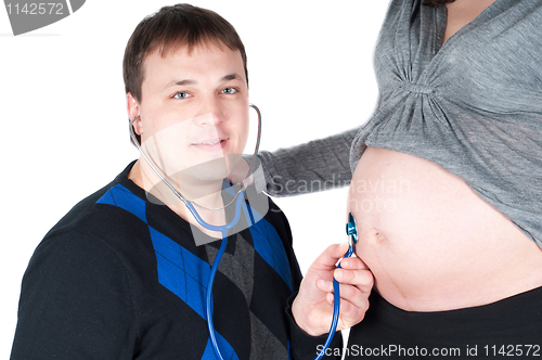 Image of Beautiful couple - pregnant woman