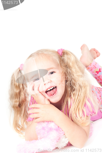 Image of Little cute girl in studio