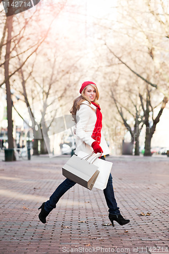 Image of Caucasian woman shopping