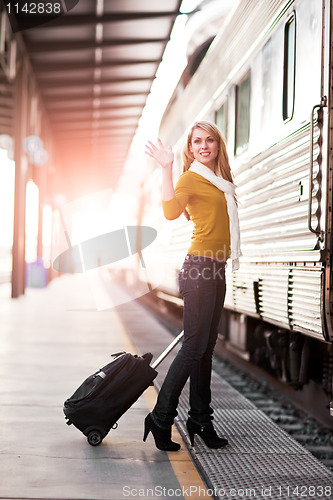 Image of Traveling Caucasian woman