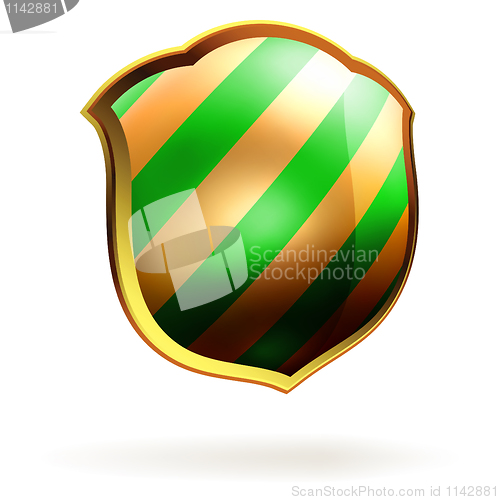 Image of Shields in black and green hazard stripes. EPS 8