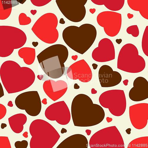 Image of Cute hearts seamless background. EPS 8