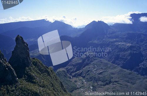 Image of Mafate cirque from Maido, La Reunion Island