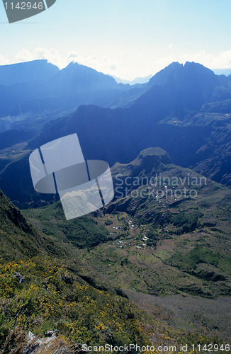 Image of Mafate cirque from Maido, La Reunion Island