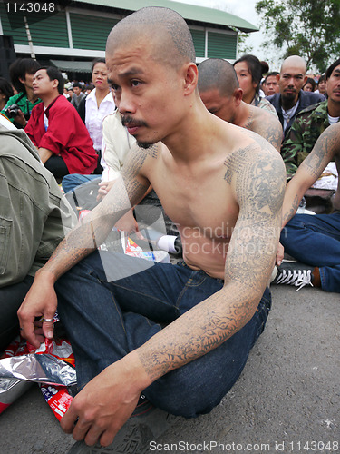 Image of Tattoo Festival at Wat Bang Phra in Nakhon Chaisi near Bangkok, 