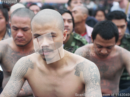 Image of Tattoo Festival at Wat Bang Phra in Nakhon Chaisi near Bangkok, 