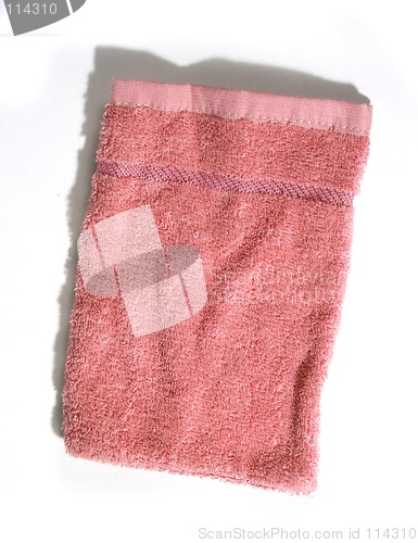 Image of pink wash cloth isolated