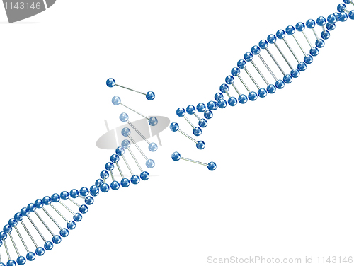 Image of fine image 3d of broken dna illustration 