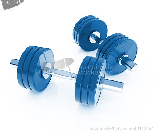 Image of isolated dumb bells