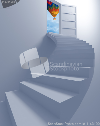 Image of Stairway to the freedom and balloon