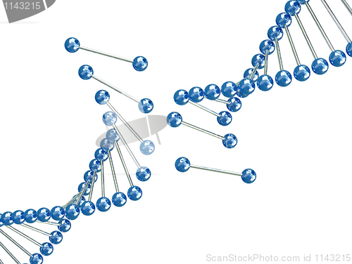 Image of fine image 3d of broken dna illustration 