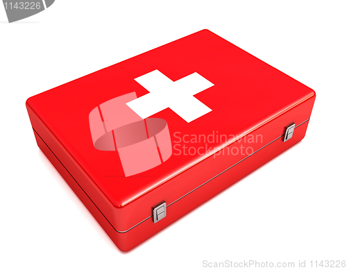 Image of 3d First aid kit isolated on white 