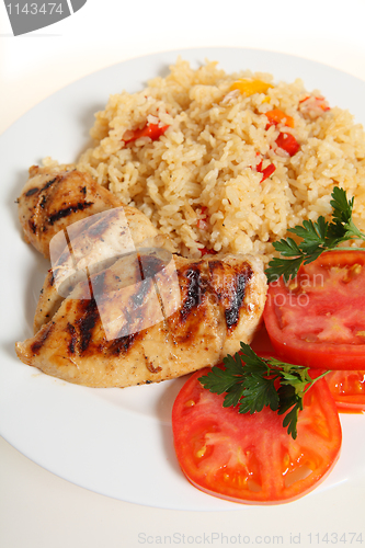 Image of Cajun chicken and rice vertical