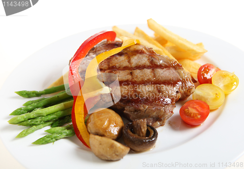 Image of Veal sirloin steak meal horizontal