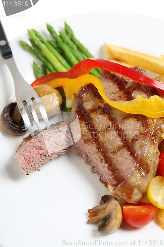 Image of Veal sirloin steak cut open vertical