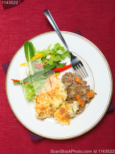 Image of Vertical shepherds pie on cloth