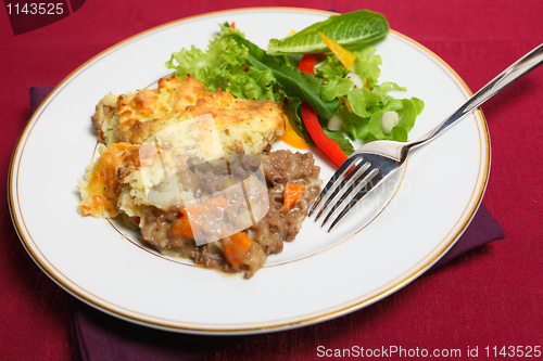 Image of Shepherd's pie meal on cloth