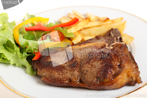 Image of Pan-seared t-bone steak meal