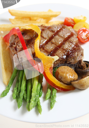 Image of Veal sirloin steak meal vertical