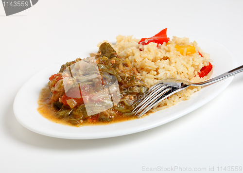 Image of Okra stew and cajun rice