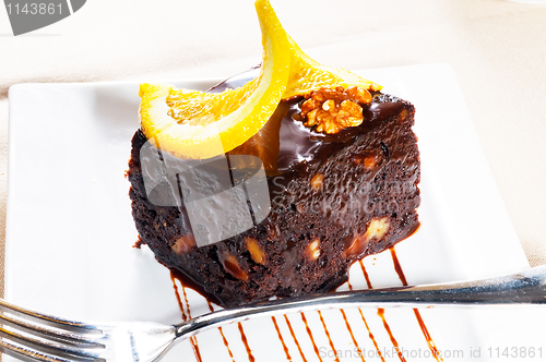 Image of chocolate and walnuts cake