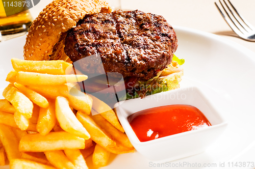Image of classic hamburger sandwich
