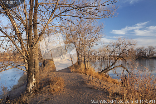 Image of nature trail across lake area