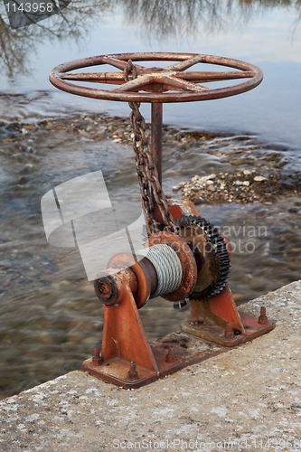 Image of winch of irrigation ditch gate