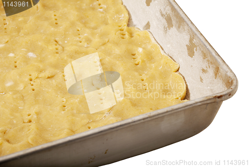 Image of dough in baking tray