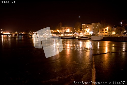 Image of Ferry by the dock.