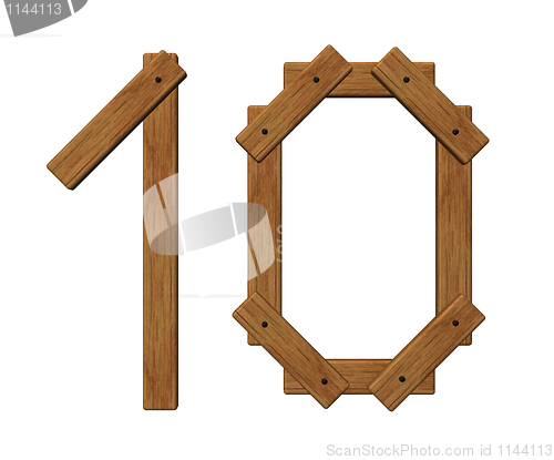 Image of wooden number ten