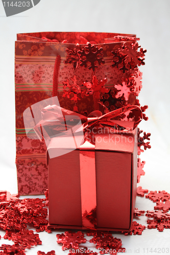 Image of Red christmas gifts