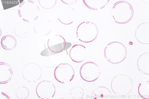 Image of Red wine ring stains, glass marks