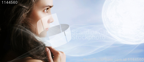 Image of Girl and moon