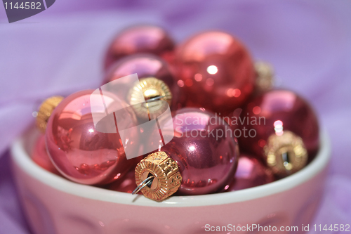 Image of Pink and purple christmas decorations