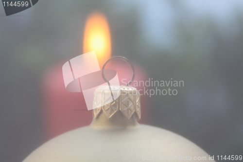 Image of soft focus shot of christmas ornament