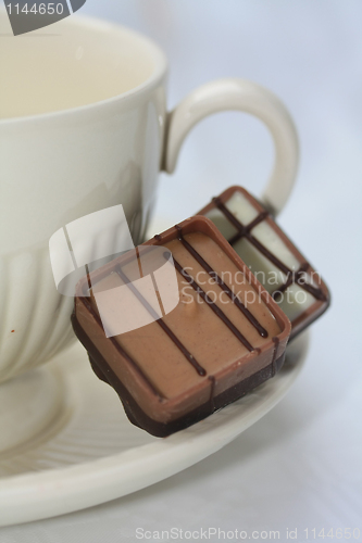 Image of Belgium chocolates and tea