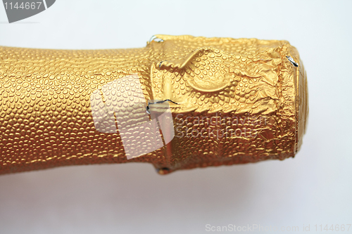 Image of champagne bottle close up